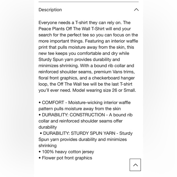 Vans Peace Plants Tee, size XS, oversized cut - Picture 9 of 9